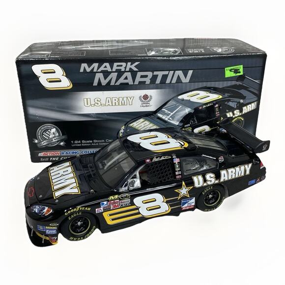 NIB #8 Mark Martin 2008 US Army Action Chevy Impala Replica 1:24 Diecast Salute - Picture 1 of 13